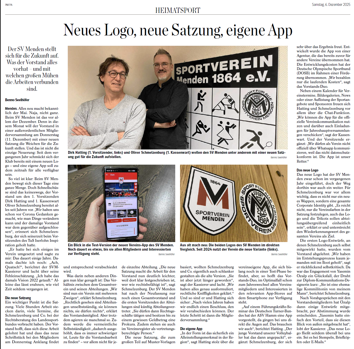 SV Menden stellt Weichen für die Zukunft